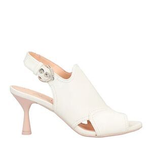 New AGL Sandals 40.5 eur white leather high heel 10.5 USA back buckle
